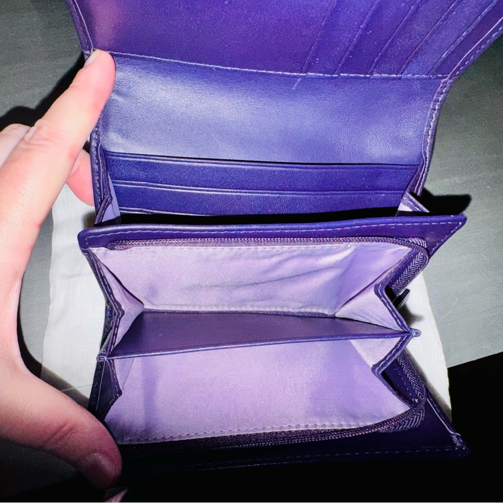 Coach Chelsea BiFold Wallet Signature purple & Gray & dustbag - NWOT - Picture 6 of 16